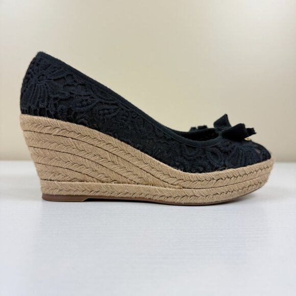 EUC Tory Burch Jackie Espadrille Wedge - Picture 2 of 10